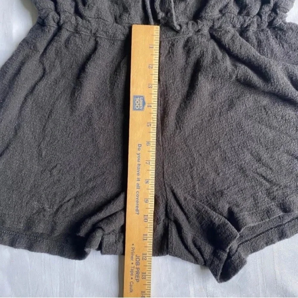Madewell Side Button Drawstring Romper Cotton Lightweight Beach BLK Women Small